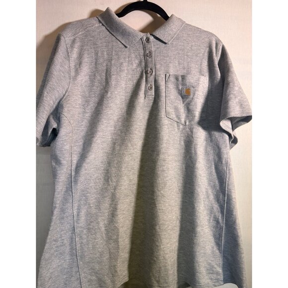 Carhartt Polo Shirt Men’s 1X Gray Relaxed Fit Pocket Logo Short Sleeve - Picture 9 of 11